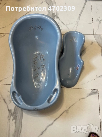 Бебешка вана със стойка и термометър, снимка 3 - За банята - 53928737