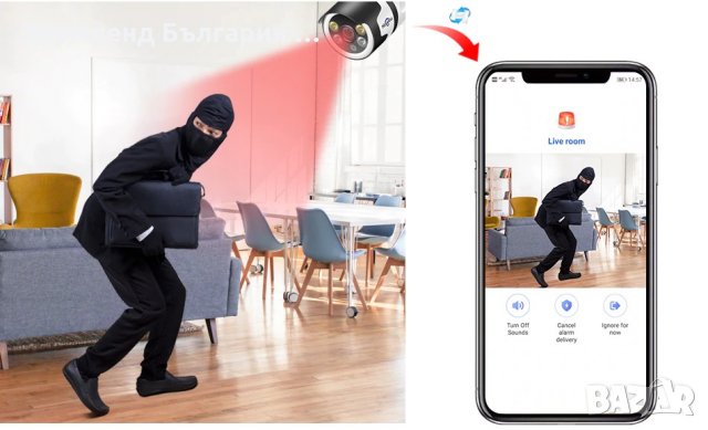 ГАРАНЦИЯ! Full HD WiFi камера 5MP за външно видеонаблюдение от телефон, снимка 5 - Камери - 29718225