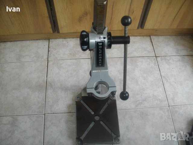 ф43мм-Немска Професионална Стойка За Бормашина-AEG/Нова WOLFCRAFT-Ход 85мм-70мм-Голяма-6кг/8кг-, снимка 13 - Бормашини - 40785030