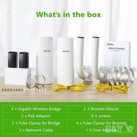 високоскоростен безжичен Ethernet мост с антена, снимка 3 - Друга електроника - 48784851