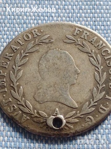 Сребърна монета 20 кройцера 1819г. Франц първи Виена Австрия 26759, снимка 2 - Нумизматика и бонистика - 42888359