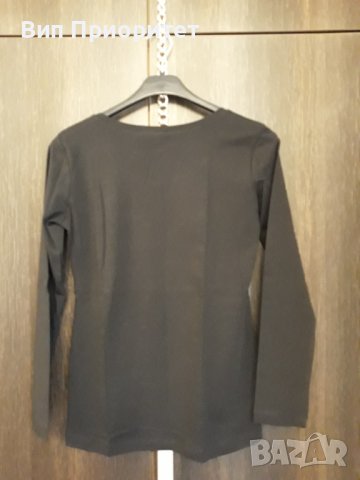Чисто нова черна блуза дълъг ръкав, с етикета , изчистена , памук+еластан , различни рри, гарваново , снимка 7 - Тениски - 37456693