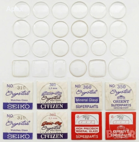 Стъкло за Часовник. Кристални и Плексигласови Стъкла за Часовници. Налични Кръгли Плоски и Изпъкнали