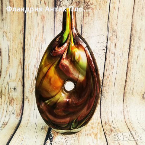 	 Ваза от арт стъкло "Кафе с мляко", снимка 3 - Вази - 29262754