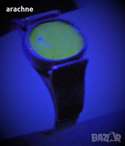 Рядък стар сребърен немски пръстен с флуоресциращ флуорит, снимка 6 - Пръстени - 36601529