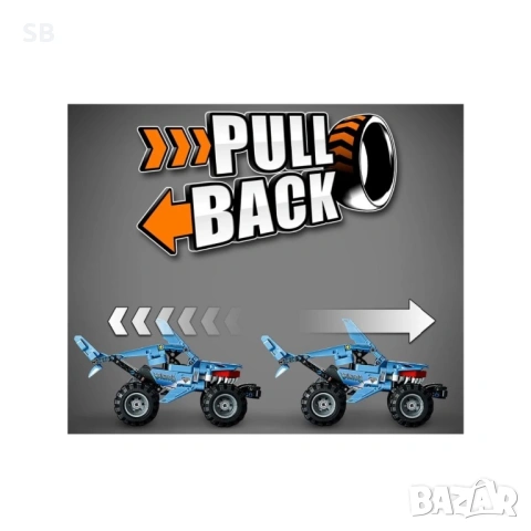 НОВ Конструктор LEGO Technic - Monster Jam Megalodon 2в1 (42134), снимка 5 - Конструктори - 53338058