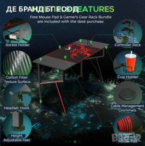 Геймърско бюро ERK-K55-B, снимка 3 - Бюра - 31880370