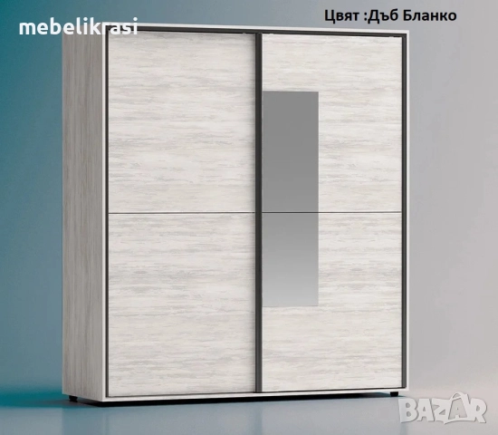 Гардероб с плъзгащи врати и огледало”Аполо 8”, снимка 3 - Гардероби - 34394455