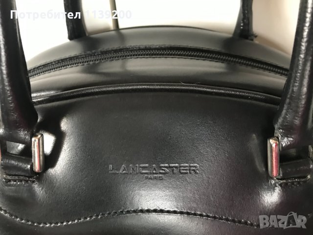 Дамска френска чанта Lancaster Paris полумесец черна естествена кожа, снимка 14 - Чанти - 30854877