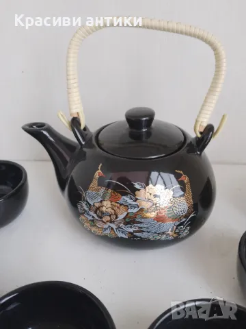 Японски порцелан сервиз, рьчно рисуван, снимка 3 - Антикварни и старинни предмети - 49159588