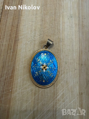 Сребърна висулка с позлата Арт Деко