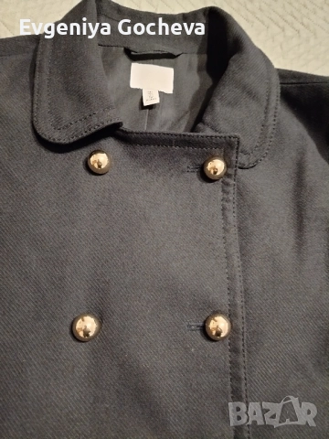 късо палто H&M XXL тъмносиньо, снимка 5 - Якета - 52030113