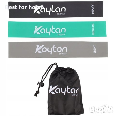 Комплект от 3 фитнес ластика в практича чанта от Kaytan спорт, снимка 7 - Фитнес уреди - 36754680