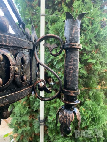 Голям старинен полилей кандилабър от нач. на 20-ти век от ковано желязо!, снимка 10 - Антикварни и старинни предмети - 38535103