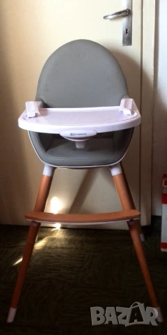 Столче за хранене 2 в 1 KinderKraft FINI, Сиво