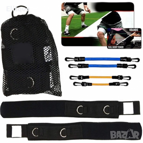 Комплект от ластици със съпротивление за крака и удобна преносима торбичка, снимка 6 - Спортна екипировка - 52862717