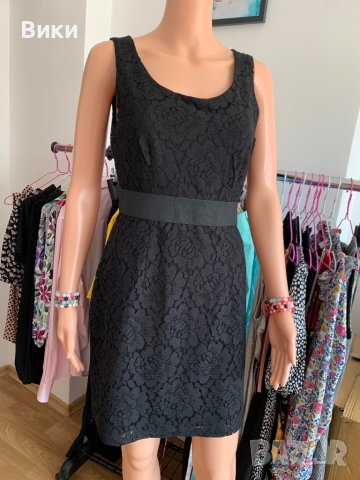HM черна рокля от дантела размер S, снимка 7 - Рокли - 40819595