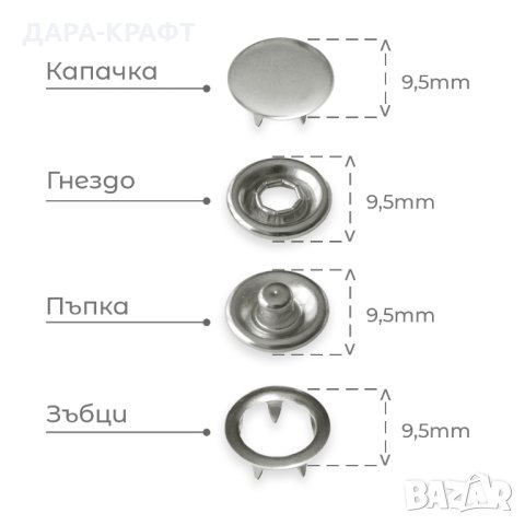 Тик-так Чико копчета - Неръждаема сплав, без съдържание на никел, 10бр, снимка 4 - Други - 42231477