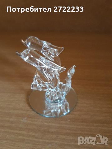 Нова изящна стъклена фигурка делфини , снимка 9 - Статуетки - 30097401