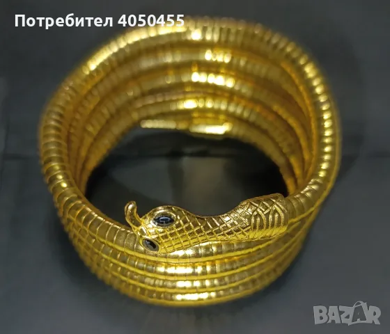 Позлатена гъвкава змийска огърлица / гривна , снимка 3 - Гривни - 55800066