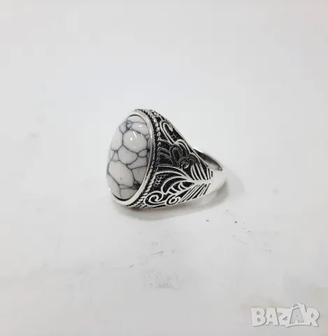 Пръстен с хаулит, снимка 5 - Пръстени - 48690256