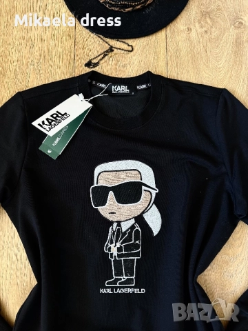 Страхотен ежедневен суичър от памук на Karl Lagerfeld в черен цвят. Нов продукт.Размери С М Л, снимка 2 - Суичъри - 52150519