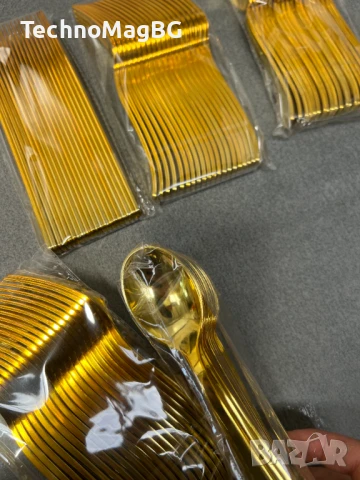 Nkaiso – Комплект златни прибори за многократна употреба, 120 части, снимка 5 - Прибори за хранене, готвене и сервиране - 51397171