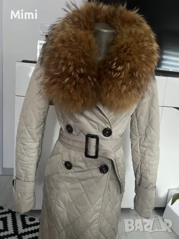 Zara Палто/Шлифер/Тренчкот с богата яка XS/S, снимка 11 - Якета - 49548304