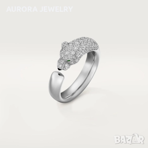 CARTIER Panthere de Cartier White Gold Diamonds Дамски Пръстен, снимка 9 - Пръстени - 52888504