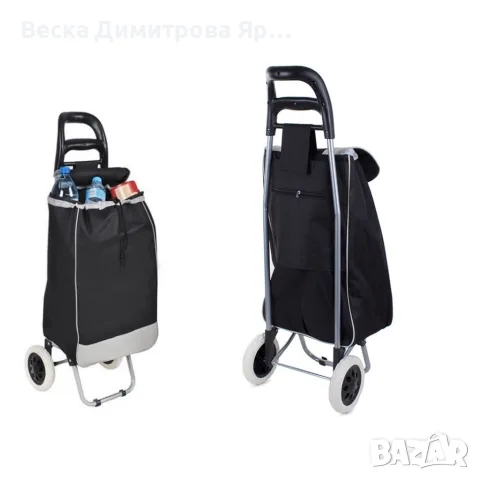 Пазарска количка с колела и здрава сгъваема чанта, снимка 3 - Чанти - 55796393