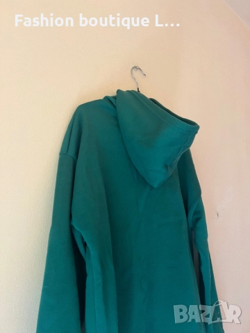 Зелен дамски суитшърт с качулка и голям джоб отпред посредата L размер 💚💚💚, снимка 5 - Суичъри - 52278494