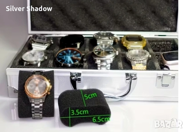 Алуминиев куфар за 10 часовника, размери 30 см./17 см./7,5 см. , снимка 2 - Нумизматика и бонистика - 53062781