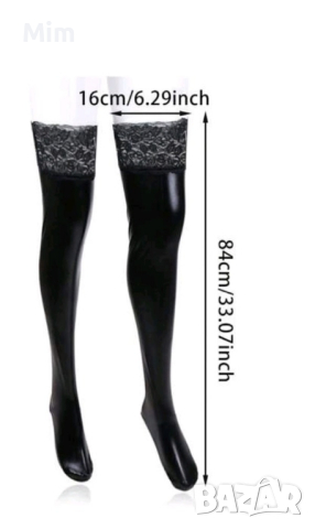 Черни еластични чорапи от лак / винил/, снимка 4 - Клинове - 44638756