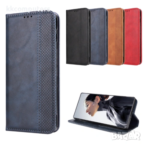 Ретро Кожен Калъф Портфейл за ZTE nubia RedMagic 11 Air 5G - Магнитен, Стойка, Слотове, 4 цвята, снимка 2 - Калъфи, кейсове - 53944886