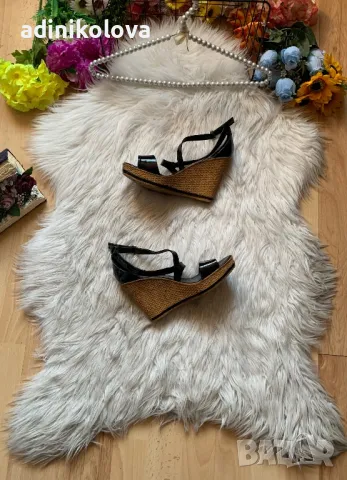 Лачени сандали на платформа, снимка 1