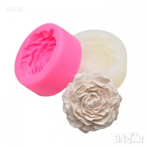 Голям цъфнал Божур цвете силиконов молд форма декорация торта фондан шоколад гипс, снимка 9 - Форми - 38047550