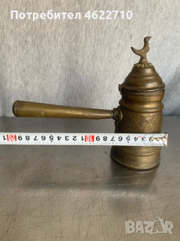 стара кана джезве  за кафе от мед и месинг, снимка 6 - Антикварни и старинни предмети - 54246525