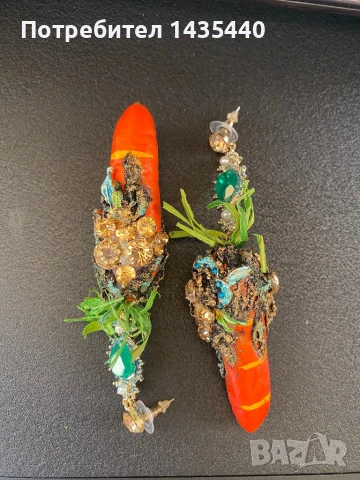 Ръчно изработени обици от серията “Забранения плод” на дизайнерката Анелия Милчева, снимка 4 - Обеци - 51110753