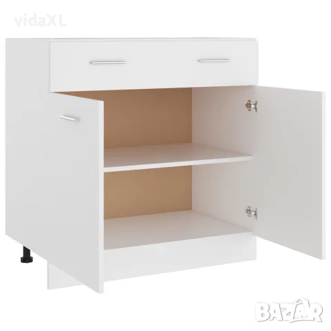 vidaXL Шкаф с чекмеджета "Lyon", бял, 80x46x81,5 см, инженерно дърво, снимка 4 - Шкафове - 56147785