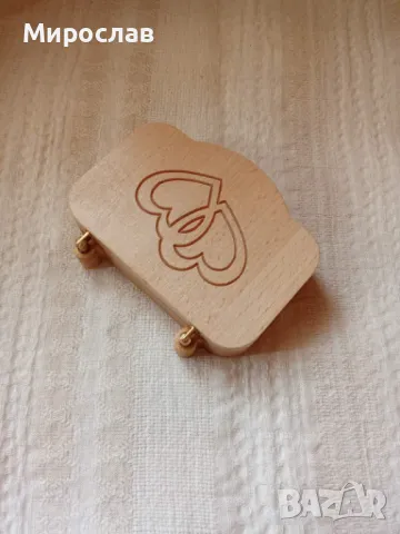 Сватбена кутийка за халки от бук., снимка 6 - Сватбени аксесоари - 49998386