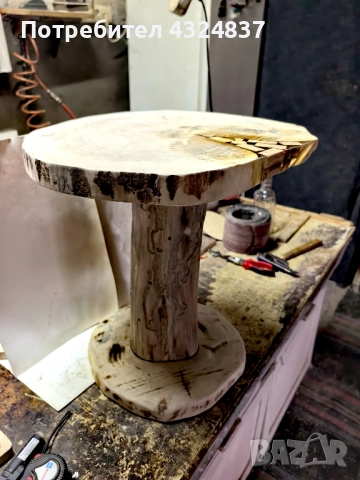 Маса за кафе от бук и епоксидна смола , снимка 3 - Маси - 52343783