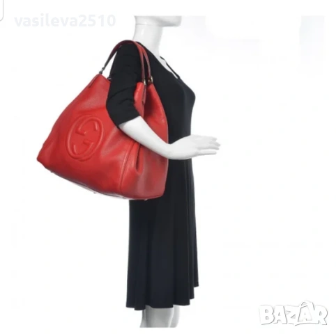 Gucci дамска червена чанта , снимка 2 - Чанти - 53892007