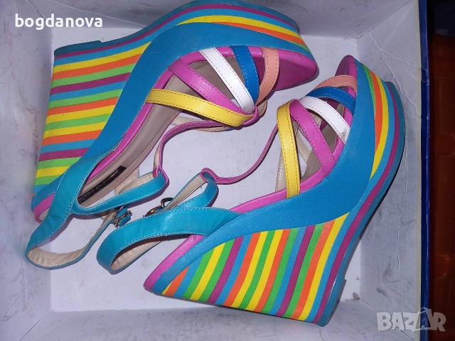 Цветни летни сандали на платформа Fabiano