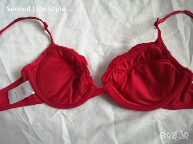75A червен сутиен розички H&M, снимка 10 - Бельо - 52900023