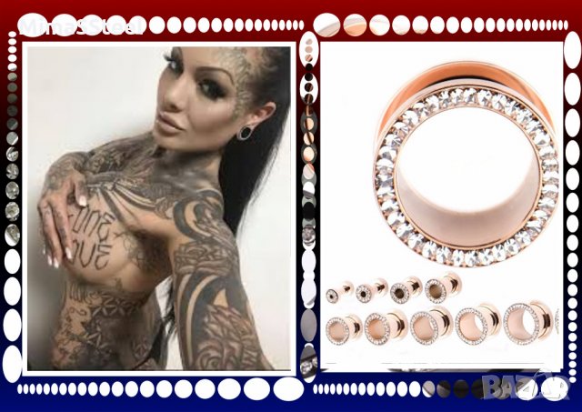 Флеш тунел разширител flesh tunnel plug earring, снимка 4 - Други - 29453213