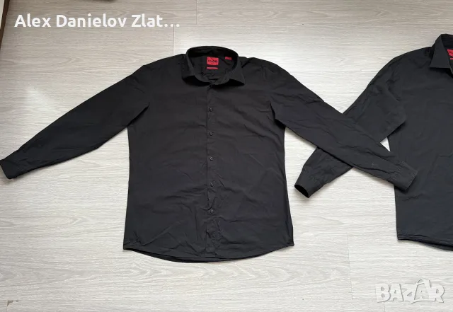 Мъжка черна риза HUGO Boss Modern Fit (Размер 42 / L-XL)