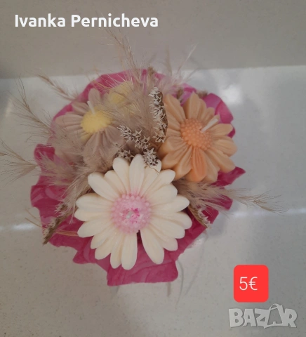 Букет от соеви свещи , снимка 17 - Изкуствени цветя - 54115302