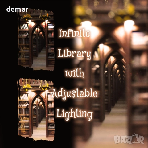 Комплект за книжен кът DolphinIsle, библиотека с магически заклинания и илюзия за пламък, снимка 4 - Декорация за дома - 51521987