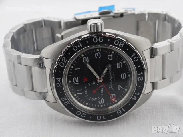 ВОСТОК КОМАНДИРСКИЕ АВТОМАТИЧЕН-GMT ref: 02019А, снимка 2 - Мъжки - 41667266