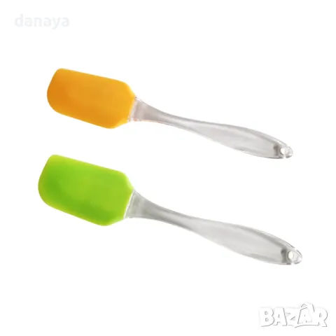 5490 Кухненска силиконова шпатула лопатка с прозрачна дръжка, 19 cm, снимка 3 - Прибори за хранене, готвене и сервиране - 48222412